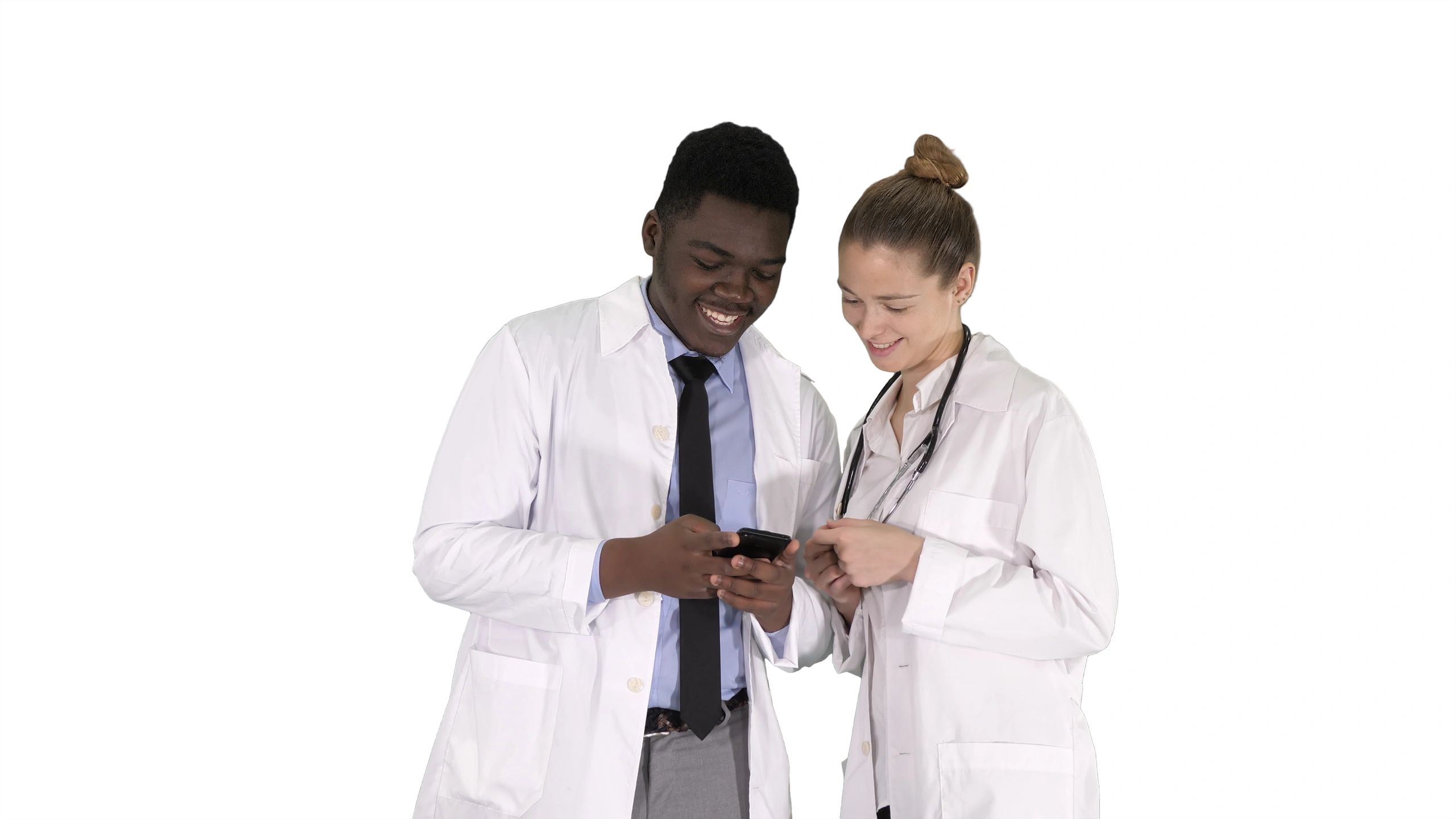 Medical professionals reviewing information together